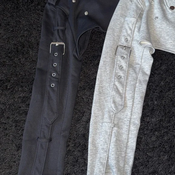 Fashion Nova Black xs & Gray s Cropped Jacket - Picture 2 of 4